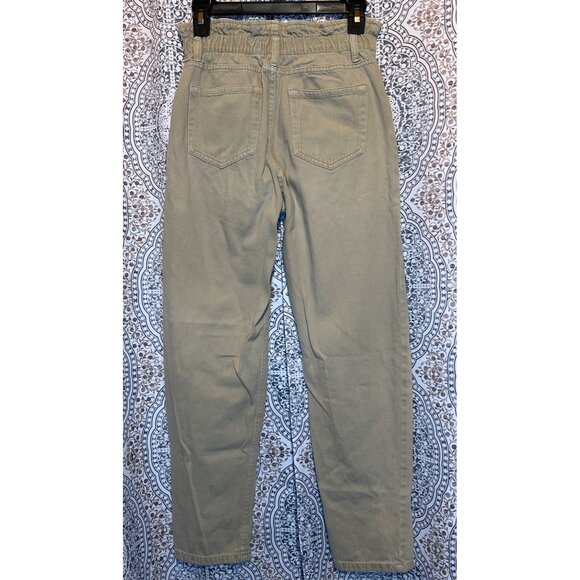 Forever 21 Womens Khaki Elastic Waist Pants Size S - Picture 3 of 10
